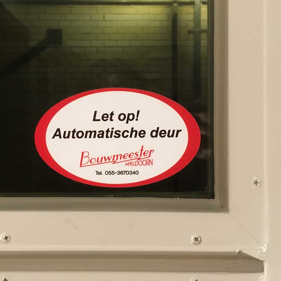 Sticker automatische deuren